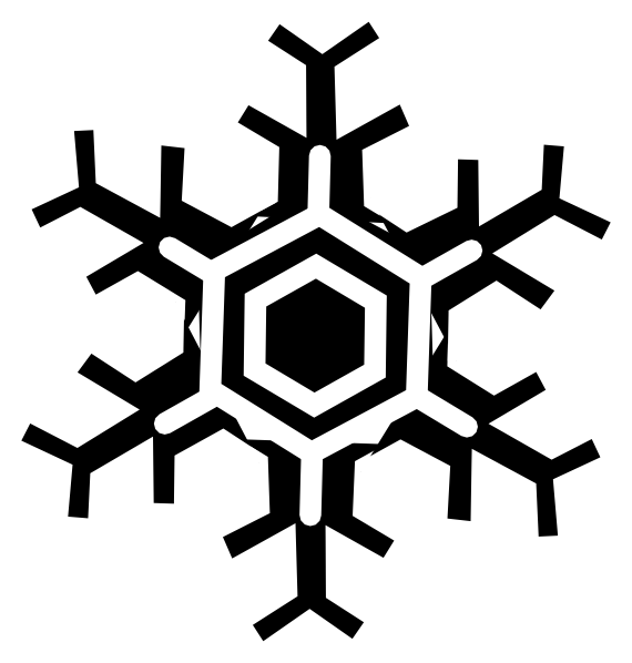 Small - Black Snowflake Transparent Background (570x598), Png Download