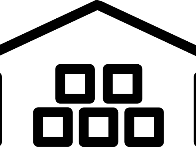 Warehouse Clipart Icon - Warehouse Clip Art Black And White (640x480), Png Download