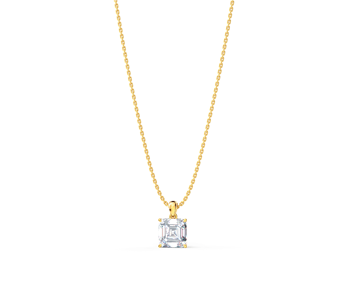 Square Emerald-cut Diamond Pendant Necklace - Locket (1200x1200), Png Download