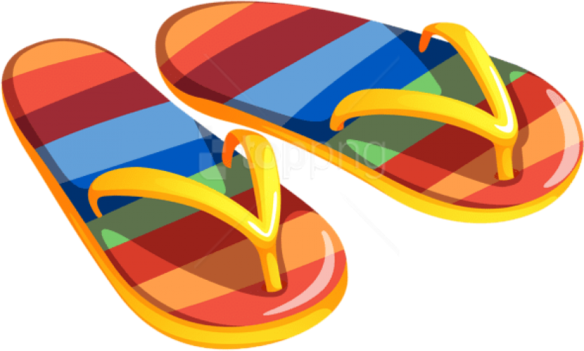 Free Png Download Transparent Beach Flip Flops Clipart - Sandals Clipart Png (850x563), Png Download