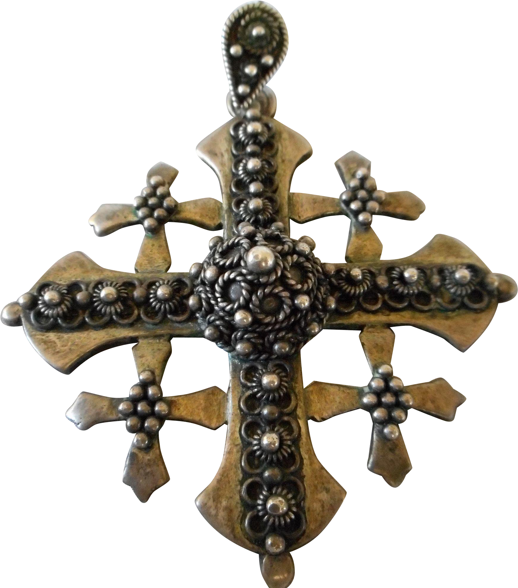 Sterling Jerusalem Intricate Pendant - Cross (1986x1986), Png Download