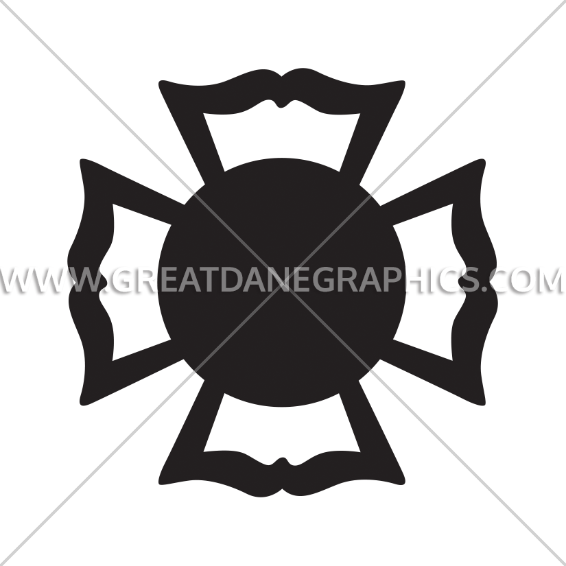 Firefighter Maltese Cross Stencil - Emblem (825x825), Png Download