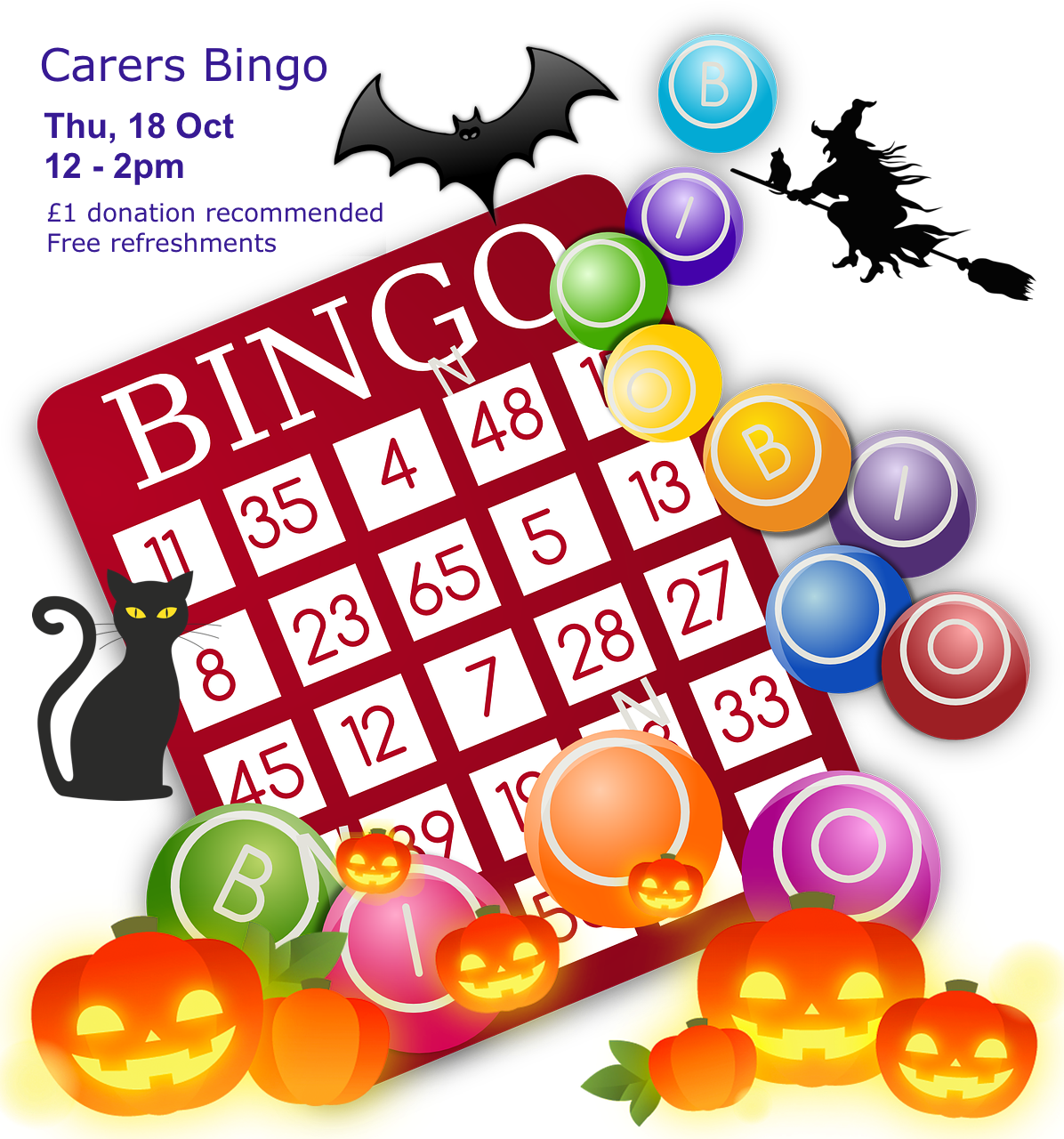 Poster For Lifted Carers' Halloween Bingo 2018 - Bingo Clipart (1196x1280), Png Download