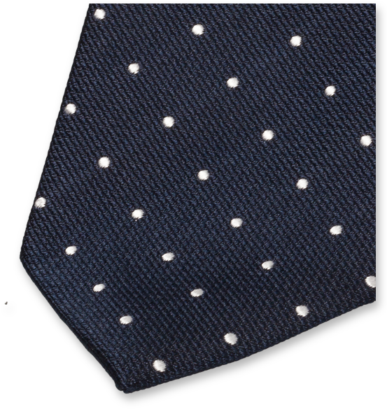 Navy Tie With White Dots - Polka Dot (624x624), Png Download