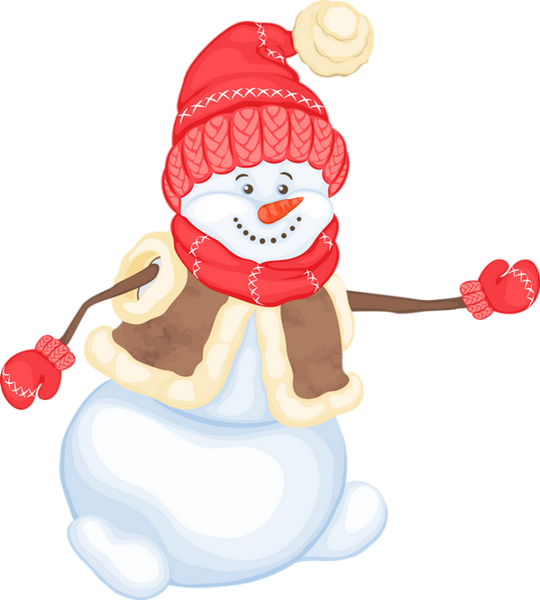 Новый Год Рисунок Снеговик (540x600), Png Download