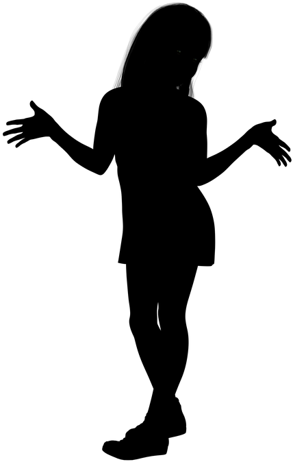 Silhouette, Girl, Woman, Young, Teenager, Movement - Black Teen Girl Silhouette (460x720), Png Download