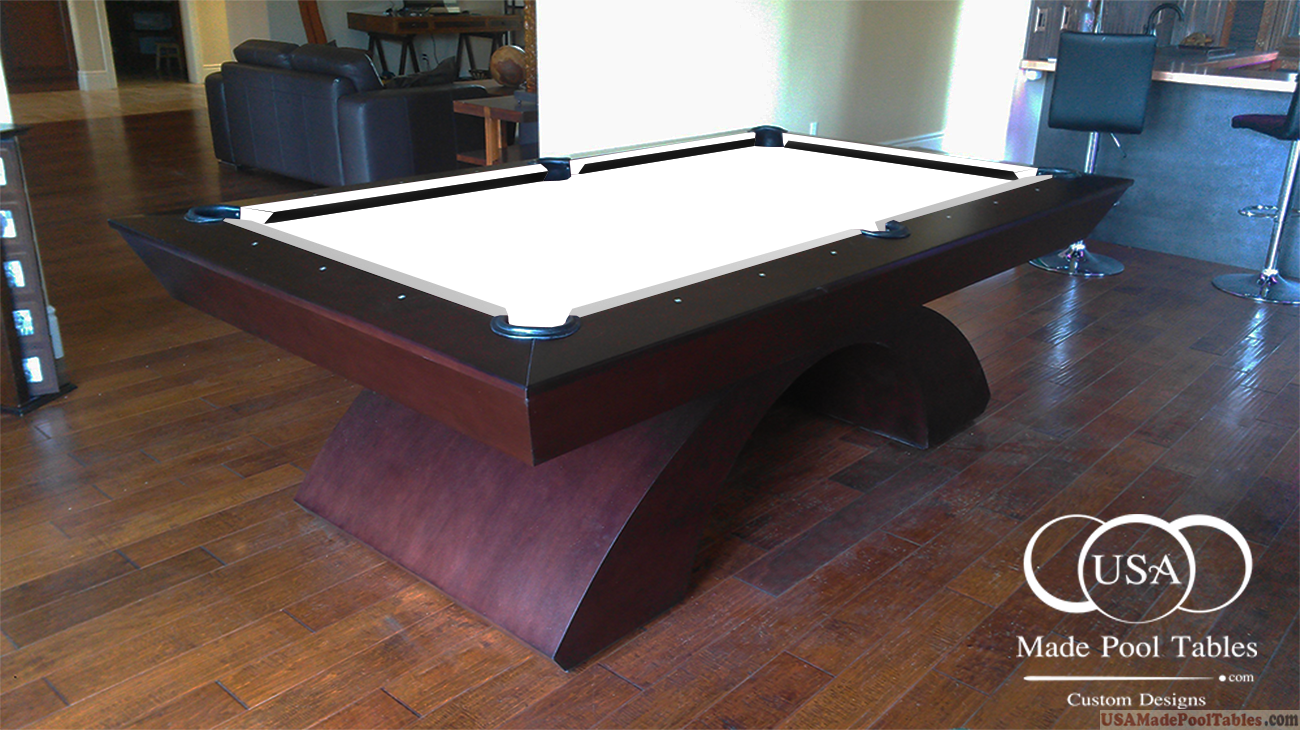 Continental Contemporary Pool Table Mahogany - Billiard Table (1300x730), Png Download