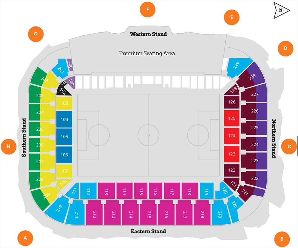 Bankwest Stadium Seating Map (1000x834), Png Download