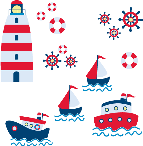 Adesivo De Parede Barcos E Farol Marinheiros - Urso Marinheiro Em Eva (600x600), Png Download