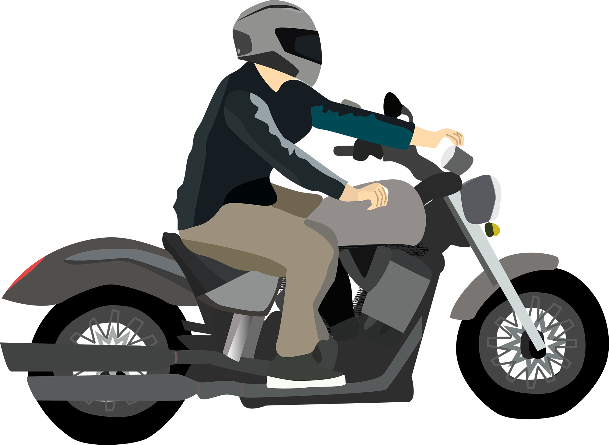 Motorcyclist Illustration - Sidecar (2000x1461), Png Download