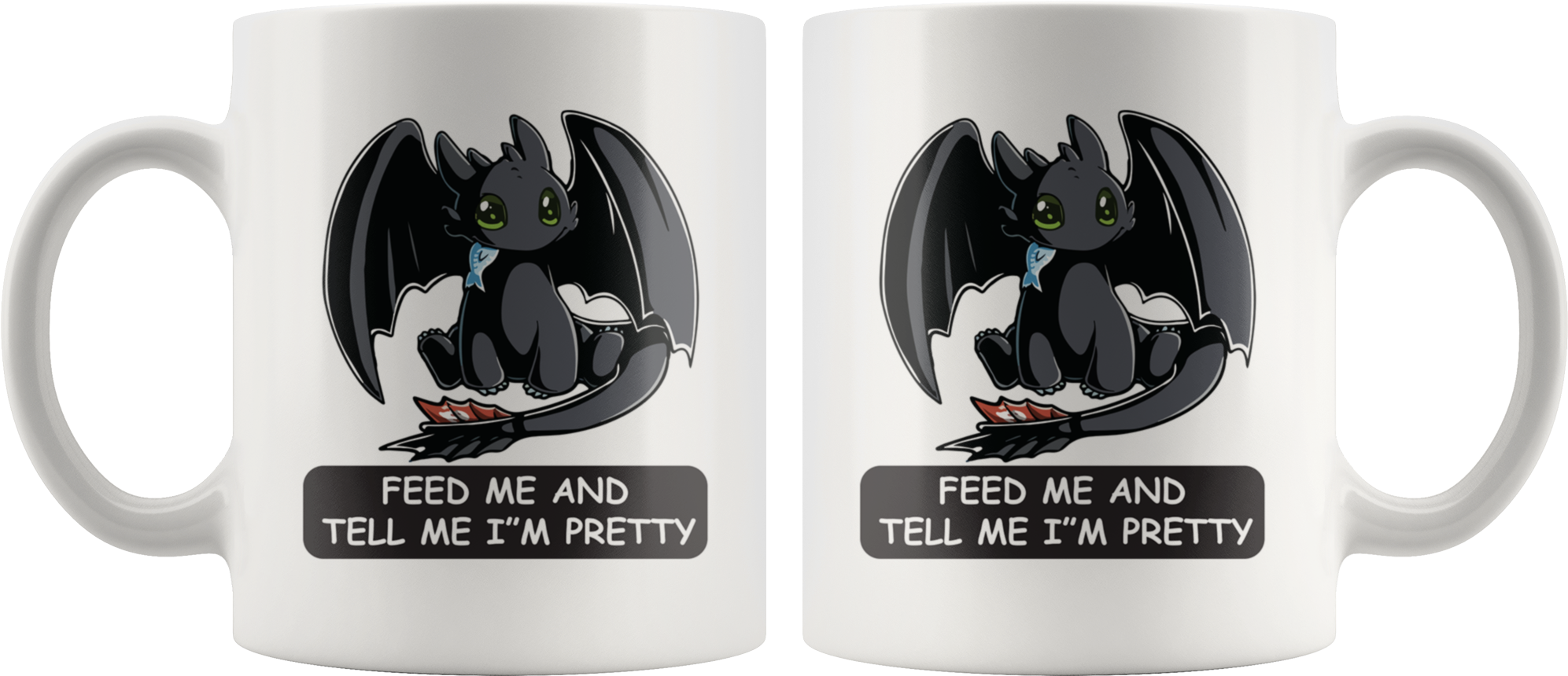 How To Train Your Dragon Mug - Toothless Feed Me And Tell (2000x2000), Png Download