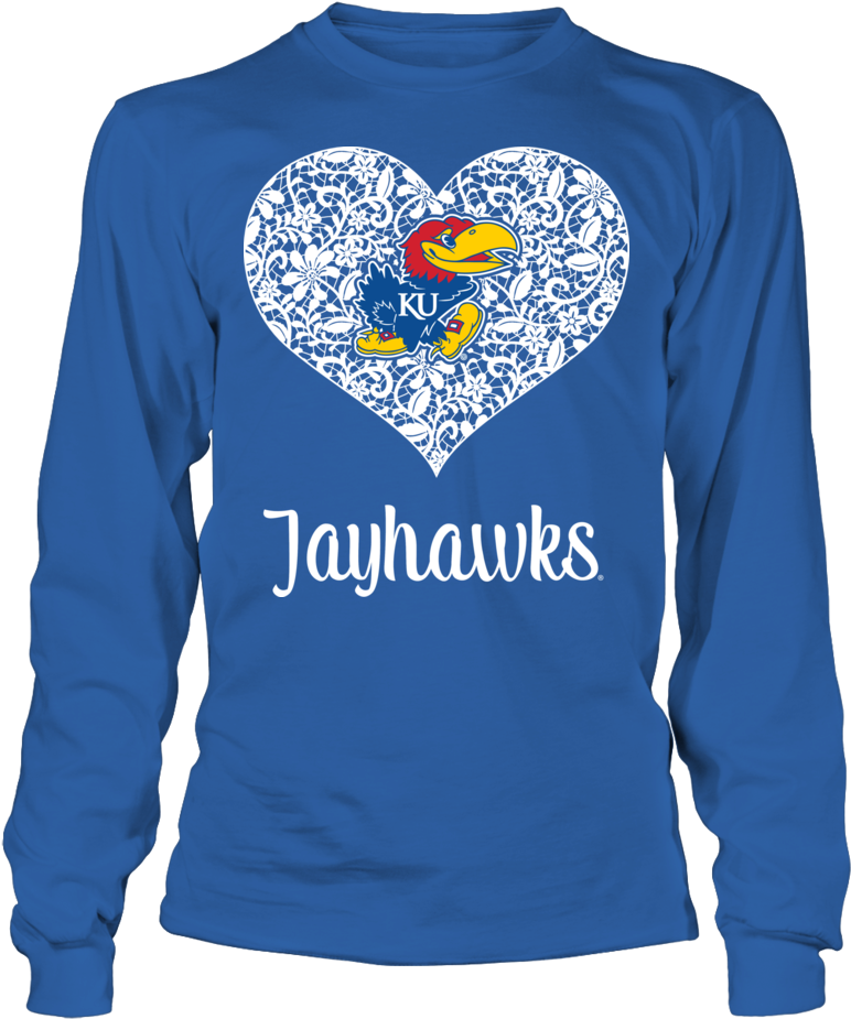 Lace Heart Logo Kansas Jayhawks Shirt Lace Heart Logo (1000x1000), Png Download