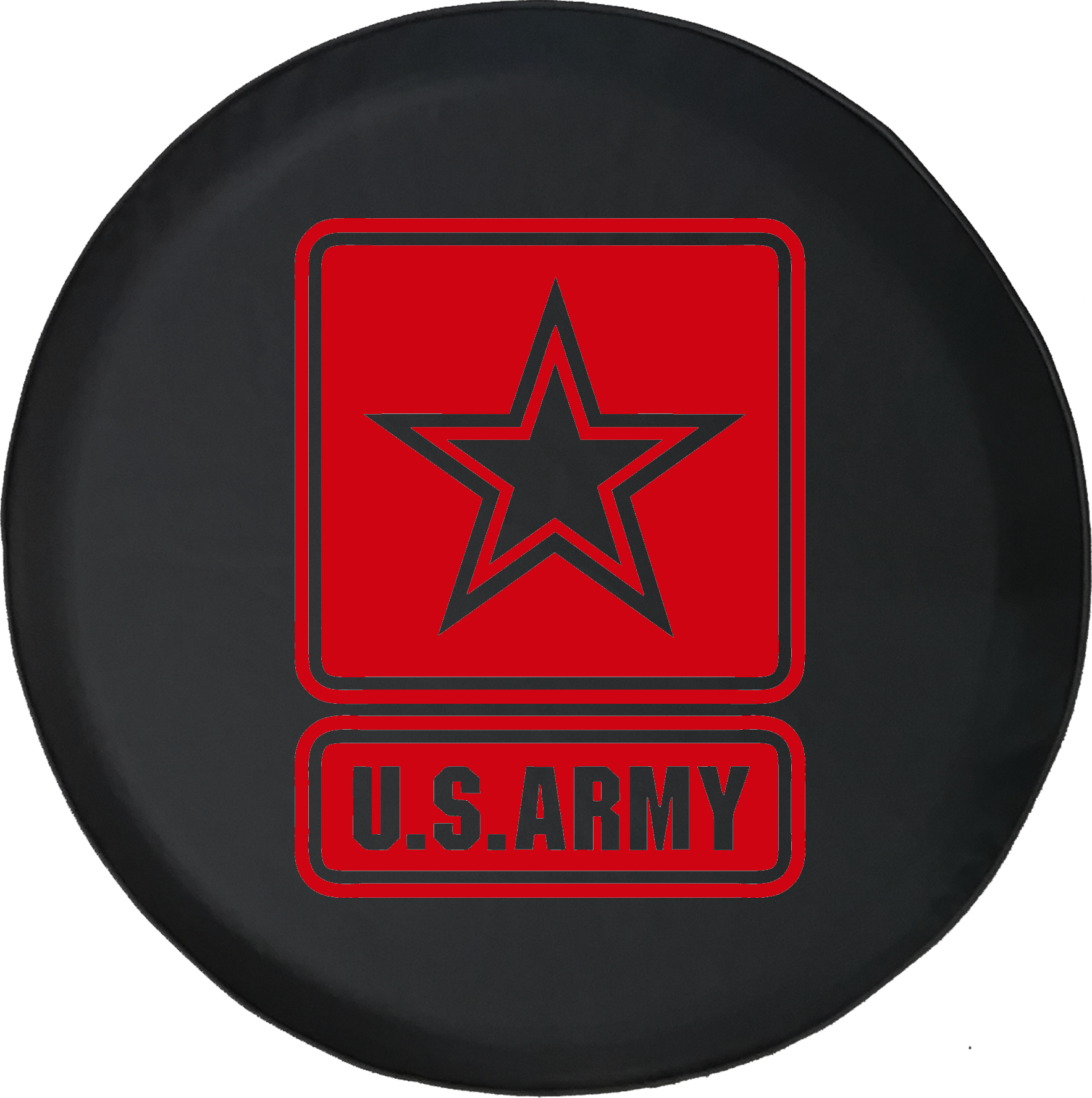 Jeep Wrangler Spare Tire Cover With Army Star - Circle (1768x1777), Png Download