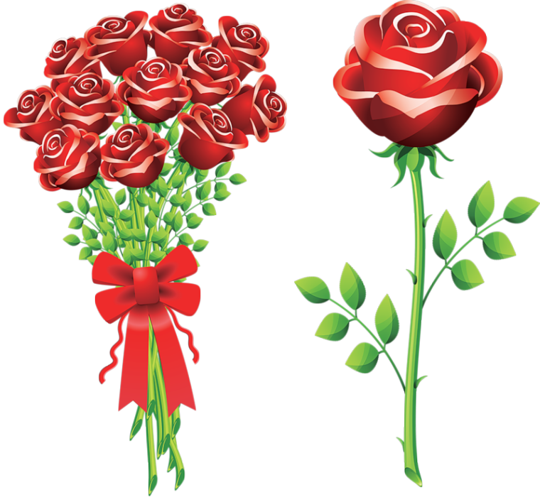 Bouquet Of Rose By Art (760x700), Png Download