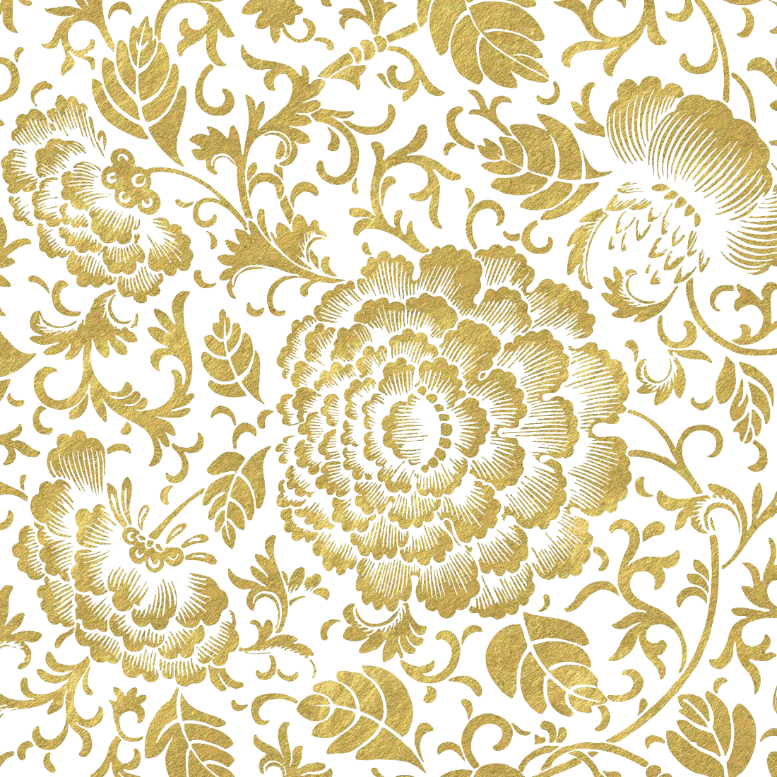 Download Transparent Paper Gold Flower Transp Png Free Golden Floral