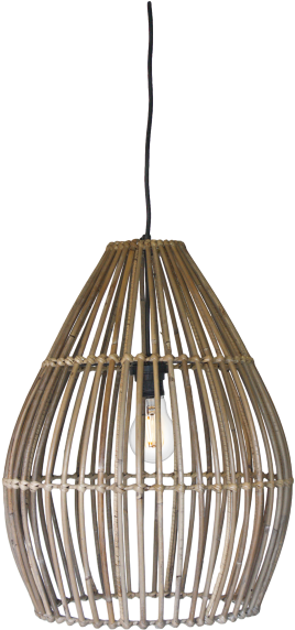 Hanging Rattan Ceiling Light - Naturel Hanglamp (480x791), Png Download