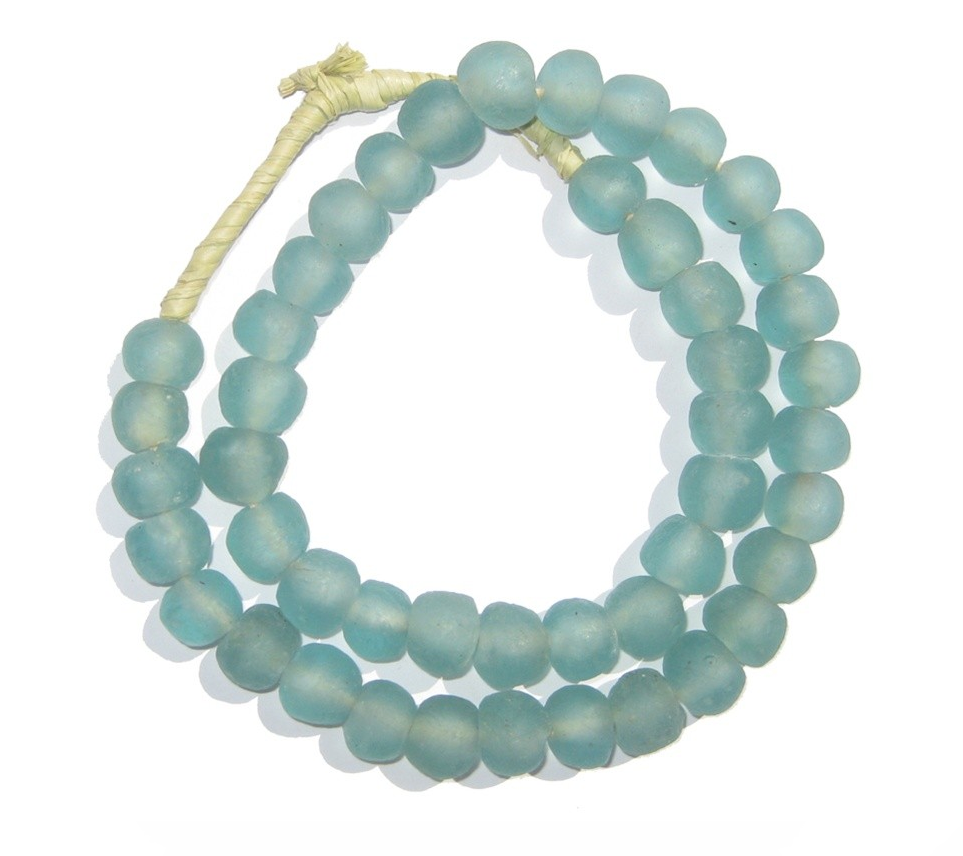 Medium African Marine Glass Bead Necklace (963x856), Png Download