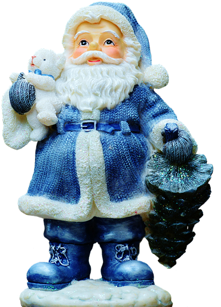 Santa Claus Animation Png - Santa Claus Color Blue (500x650), Png Download