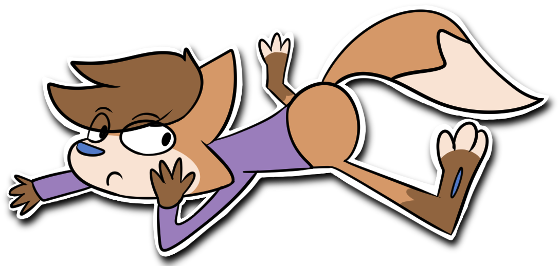 Bored Fox - Cartoon (1106x576), Png Download