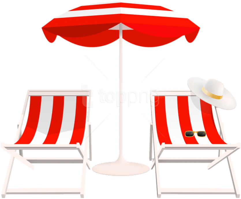 Free Png Download Beach Umbrella And Chairs Png Clipart - Transparent Beach Chair Png (850x702), Png Download