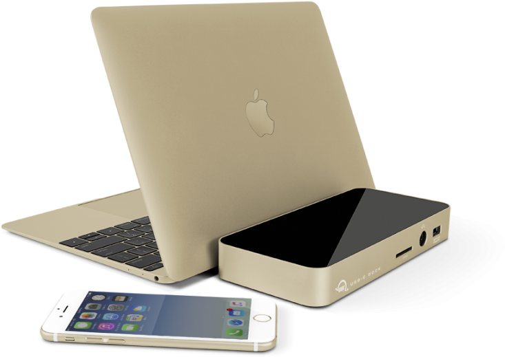 Usbc Dock Hdmi Gold Computer Web - Usb-c (900x674), Png Download