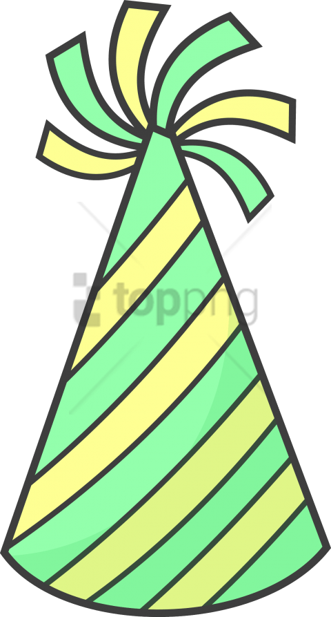 Free Png This Free Icons Design Of Green Party Hat - Birthday Hat Clipart Black And White (480x893), Png Download