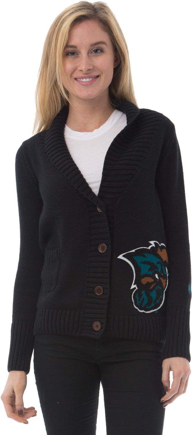 Coastal Carolina University Women's Letterman Cardigan - Girl (1000x1500), Png Download