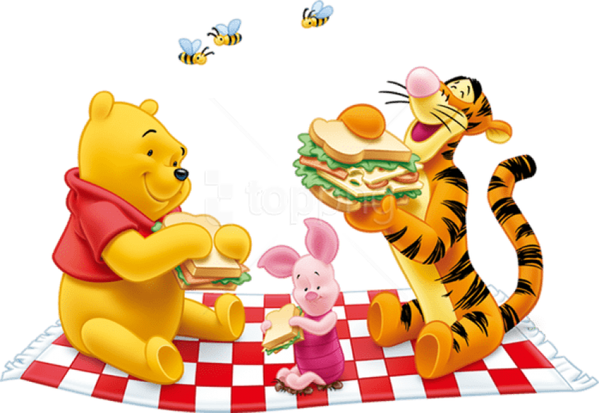 Free Png Download Winnie The Pooh And Tiger Clipart - Winnie The Pooh Png (850x586), Png Download