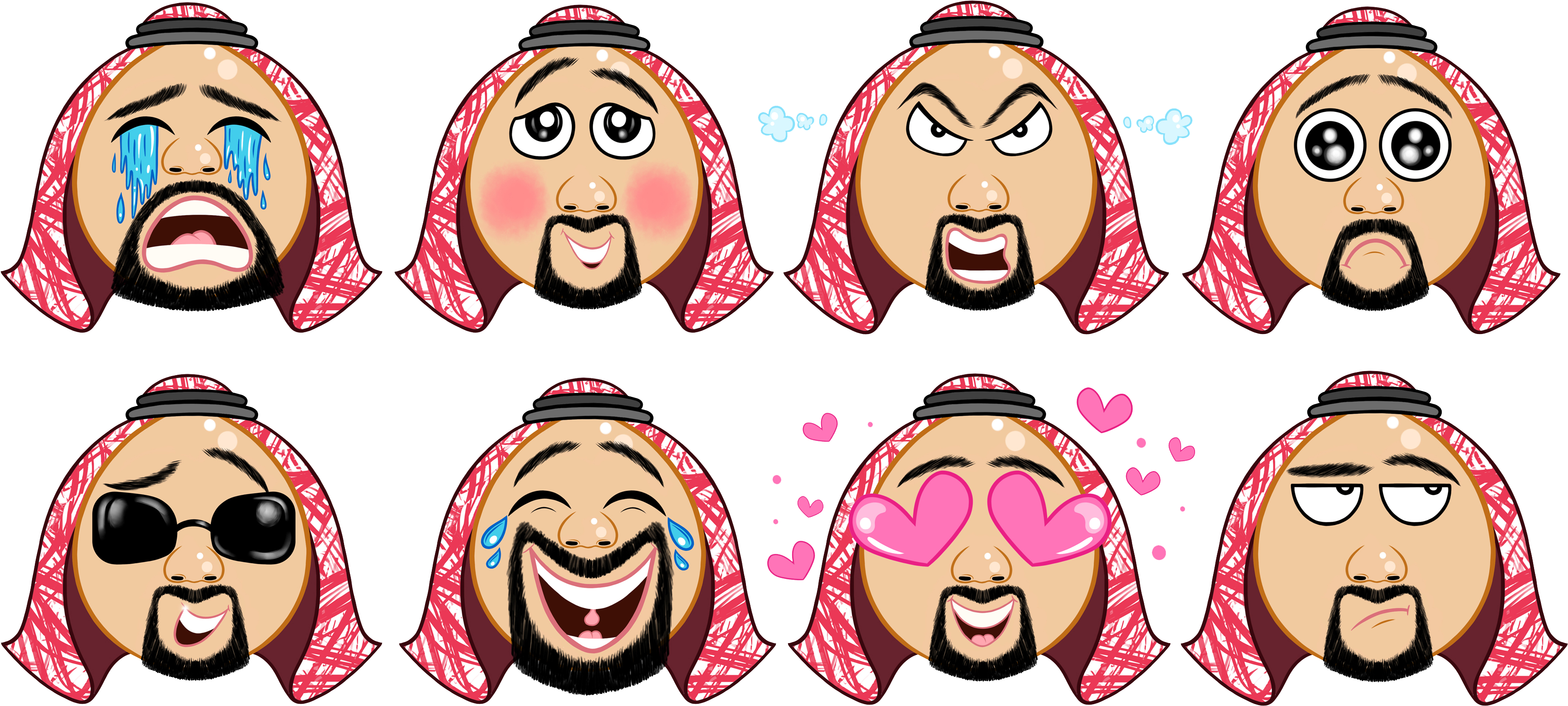 'khaliji Emoji' Imessage Stickers On Behance (3508x1827), Png Download