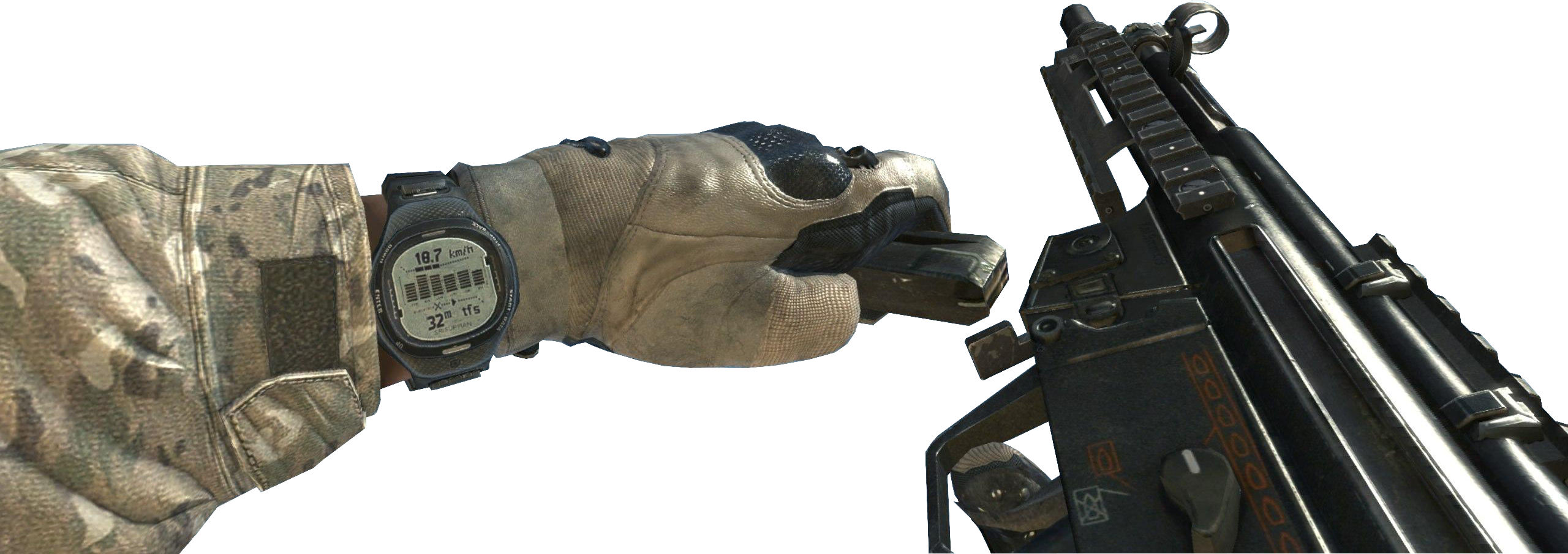 Image Mp5 Reload Mw3 Png The Call Of Duty Wiki Black - Revolver (2560x906), Png Download