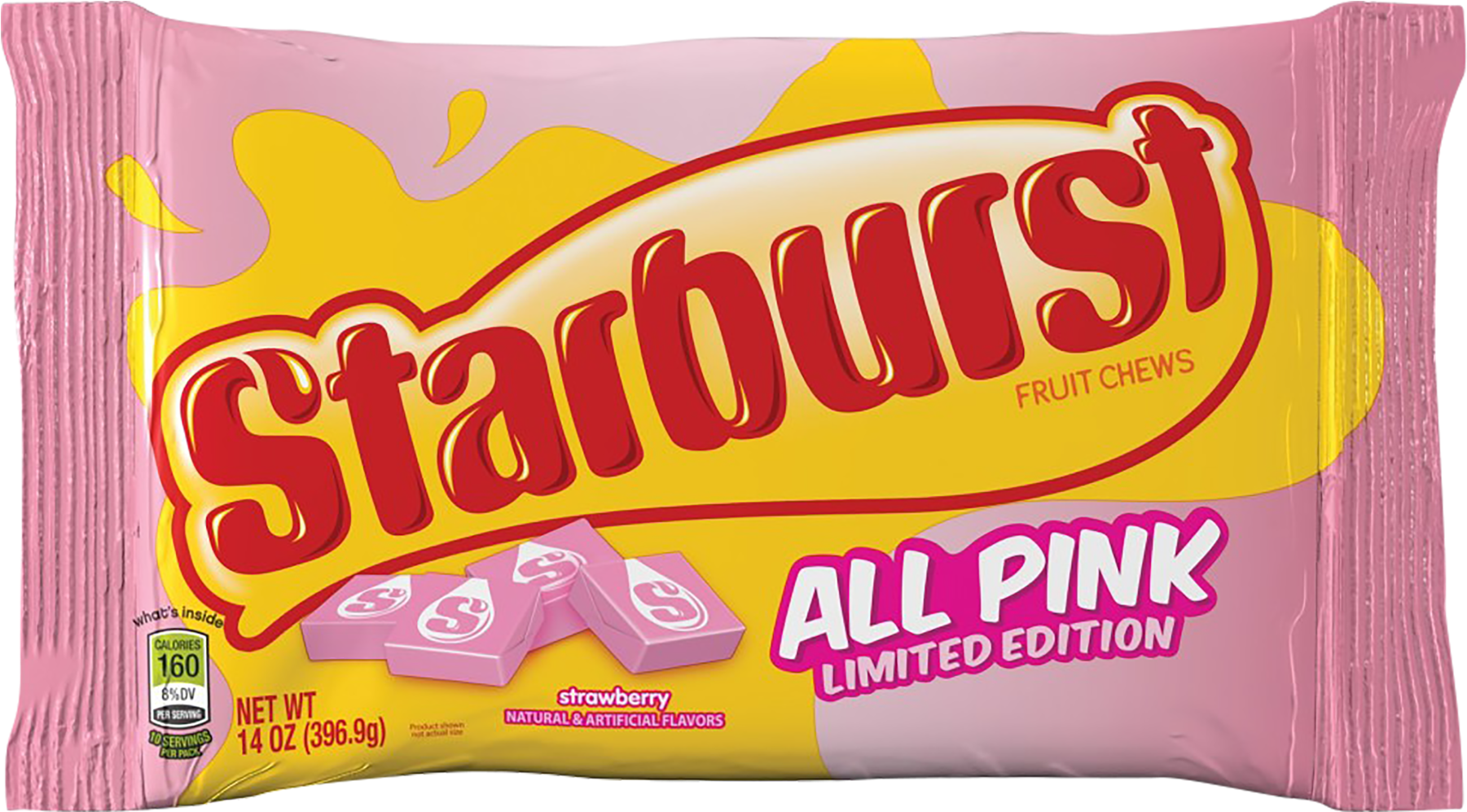 Starburst All Pink Strawberry Fruit Chews Limited Edition, - Starburst Candy (1800x1800), Png Download