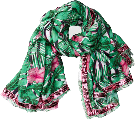 Tropical Printed Scarf Tropical Printed Scarf - Scarf (600x900), Png Download