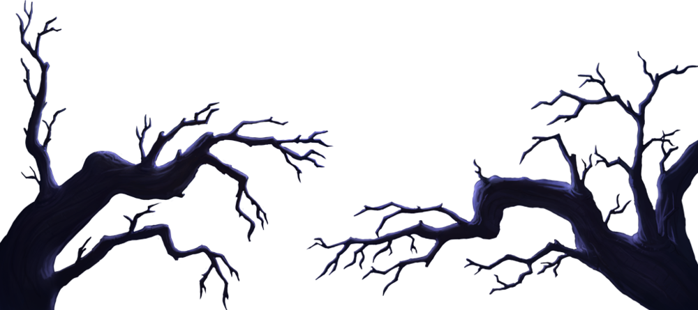 Creepy Tree - Silhouette (1000x445), Png Download