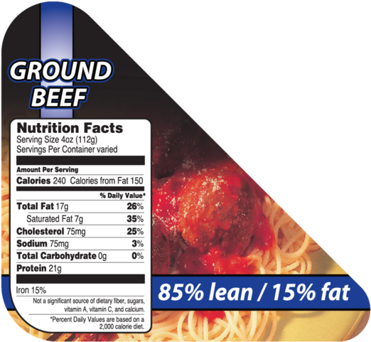 85% Lean Nutrition Label - Label (600x598), Png Download