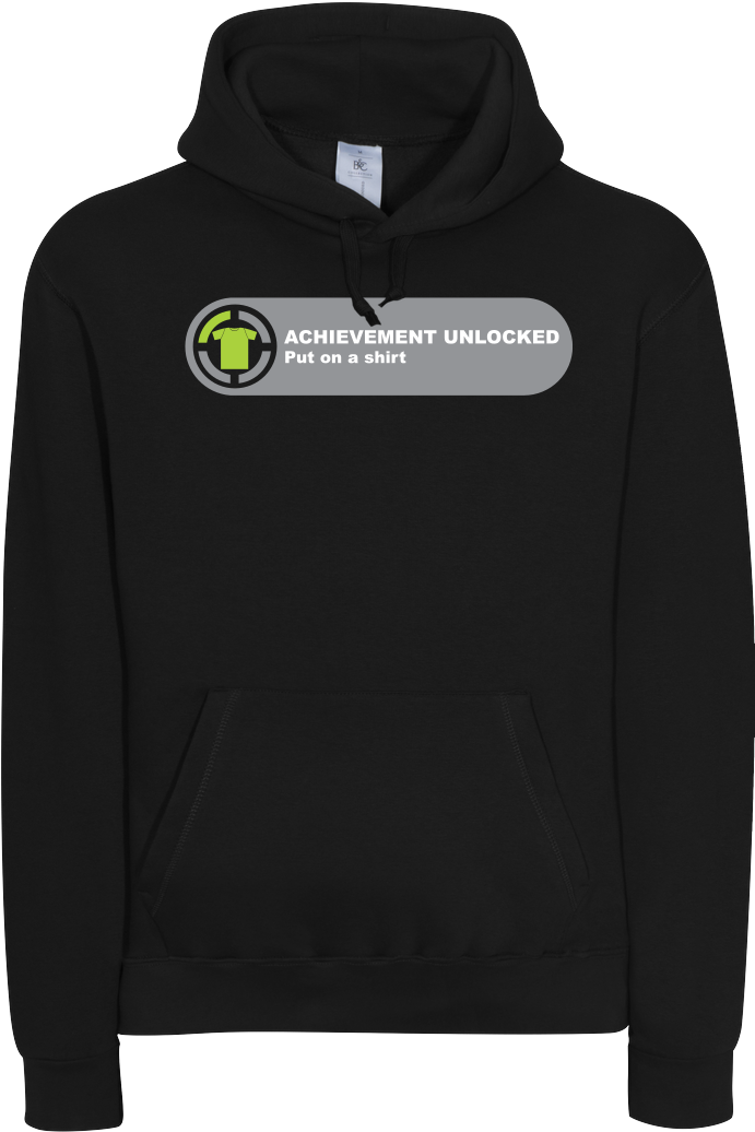 Achievement Unlocked Sweatshirt B&c Hooded (1044x1044), Png Download