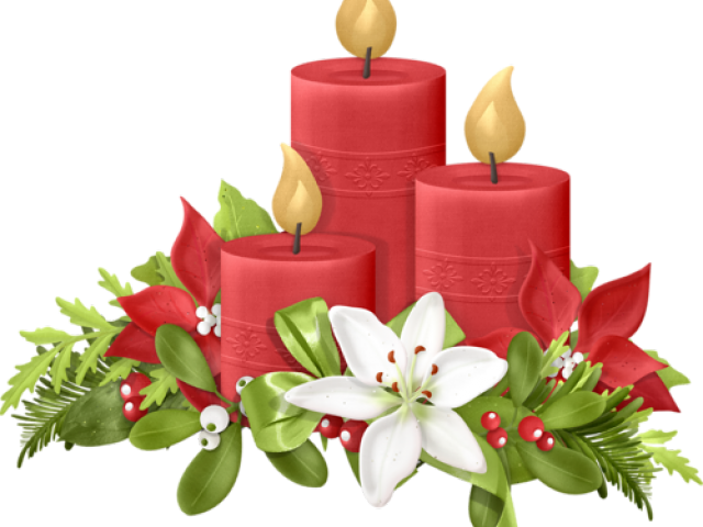 Poinsettia Clipart Christmas Candle Light - Vintage Christmas Candles Clip Art (640x480), Png Download