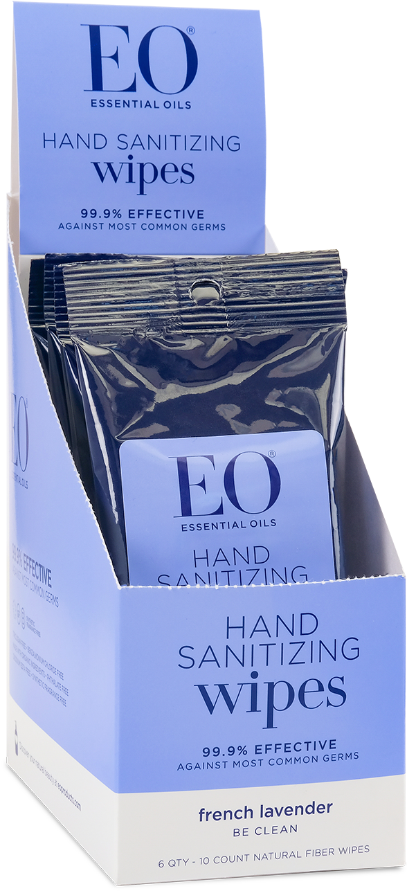 Eo Lavender Hand Sanitizer Wipes Resealable Packs Of - Eo Natural Deodorant Wipes 12 Pack Lavender (1500x1500), Png Download