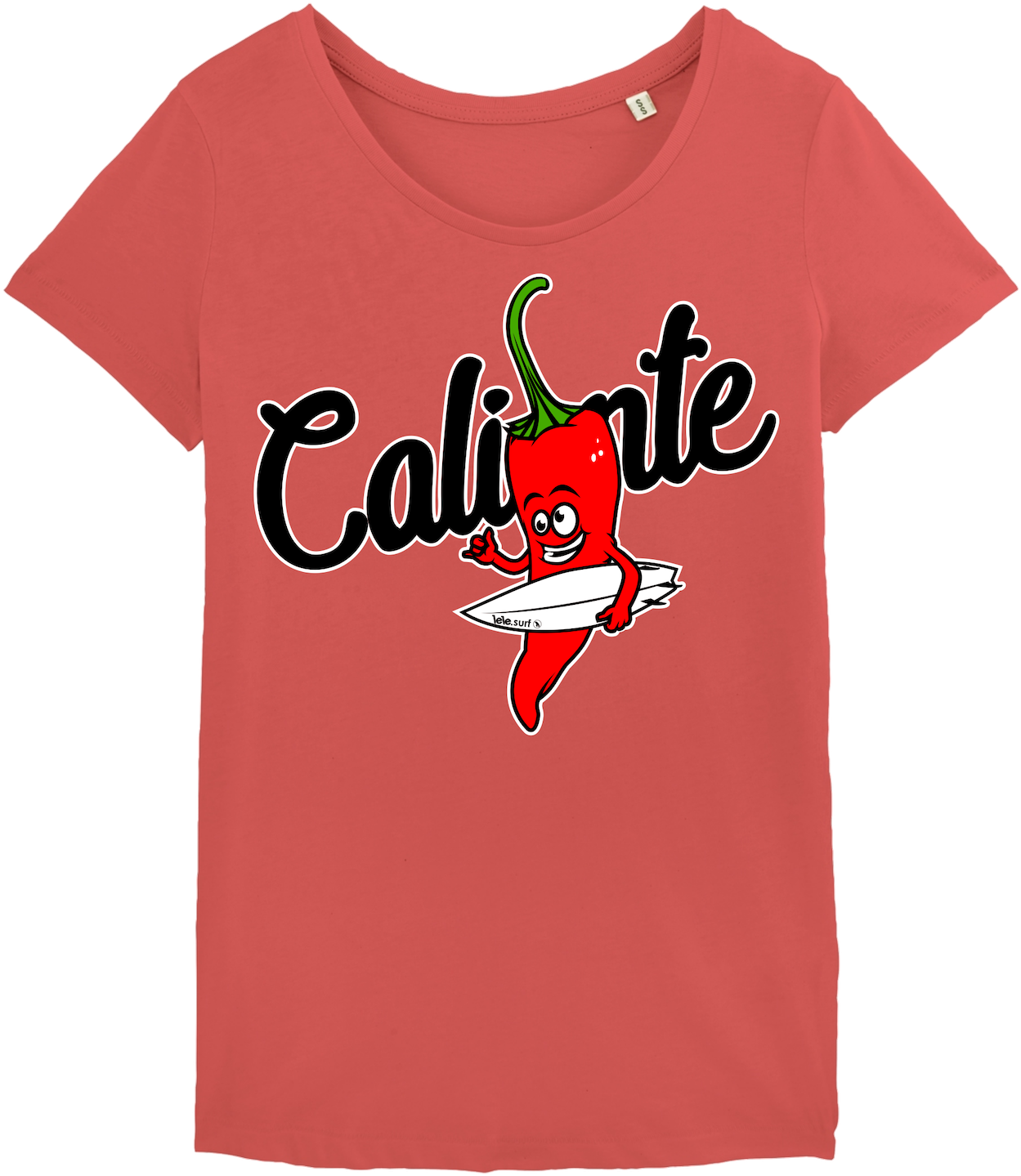 Surf T-shirt Women, Stoked Pepper - Cartoon (1500x1500), Png Download