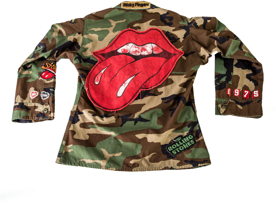 Rolling Stones Camo Jacket By Madeworn - Military Uniform (1059x944), Png Download
