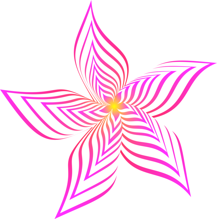 Petal Flower Abstract Art Drawing Line Art - Abstract Flower Art Drawing (743x750), Png Download
