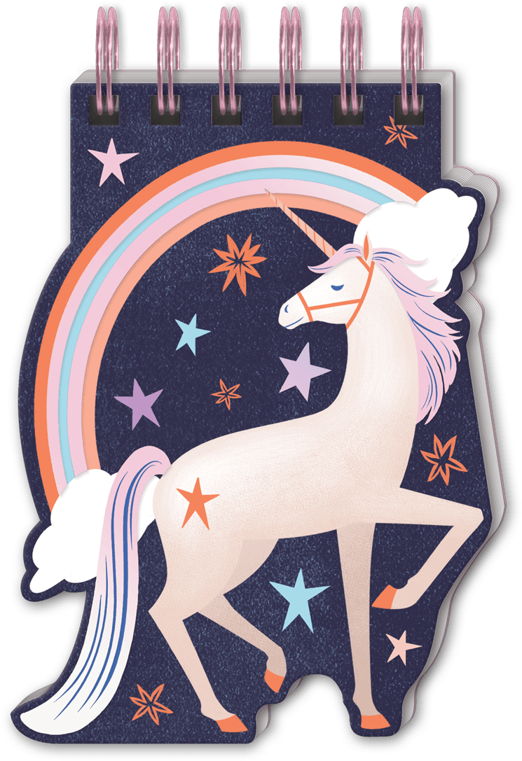 Unicorn Rainbow Spiral Note Pad - Illustration (1200x1200), Png Download