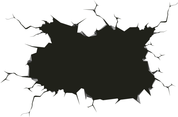 Golf Ball Clipart Wall Crack - Crack On The Wall Png (640x480), Png Download