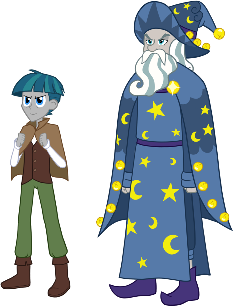 Thecheeseburger, Beard, Clothes, Cute, Duo, Equestria - My Little Pony Starswirl Equestria Girls (745x977), Png Download