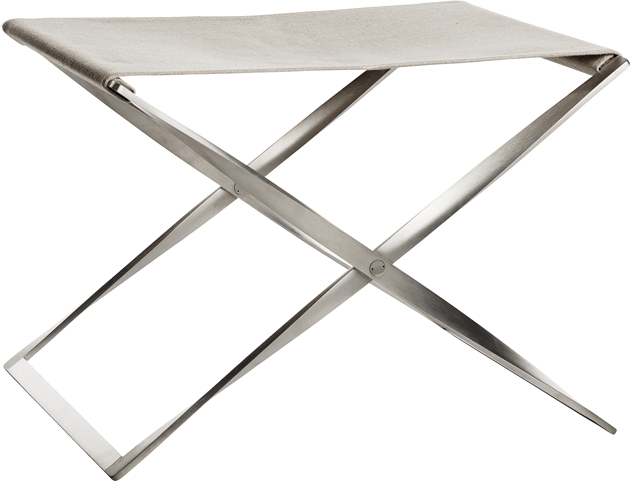 Pk91 Folding Stool Poul Kjærholm Canvas - Fritz Hansen Pk91 (1600x1840), Png Download