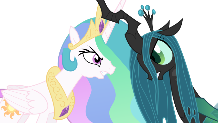 Celestia And Chrysalis Fight (900x507), Png Download