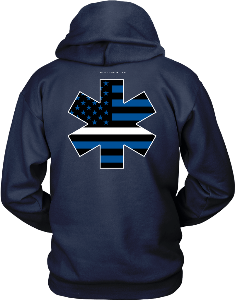 Star Of Life Ems Thin White Line Hoodie - Horse Hoodies (1024x1024), Png Download