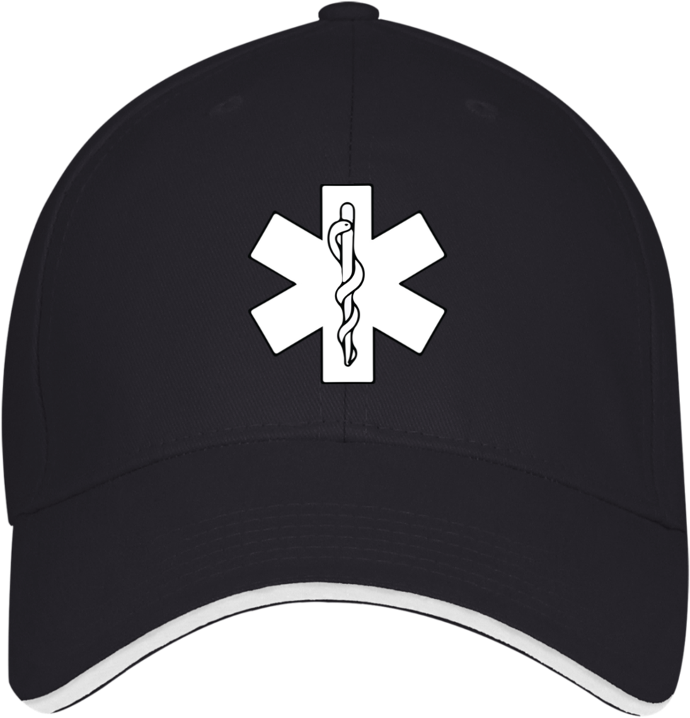Star Of Life Structured Twill Cap With Sandwich Visor - Baseball Cap (1024x1024), Png Download