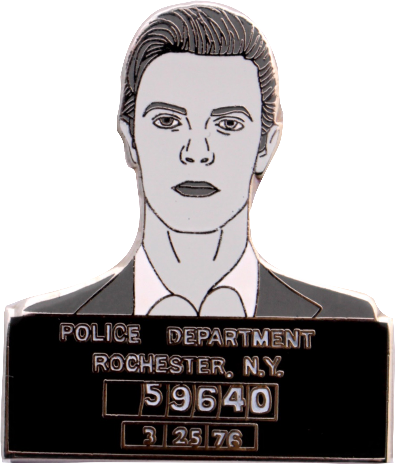 David Bowie, "rebel, Rebel" Mugshot Enamel Pin - Bust (3000x3000), Png Download