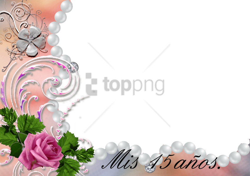 Free Png Fondo Para Tarjetas De Quinceañera Png Image - Marco De Quince Años (850x599), Png Download
