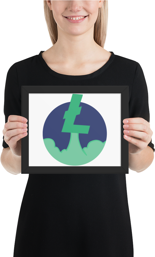 Framed Litecoin Rocket Poster Framed Litecoin Rocket - Poster (1000x1000), Png Download